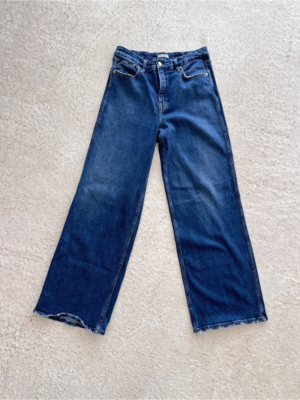 Good American Palazzo High Rise Wide Leg Women's Jeans Denim medium Blue size 12